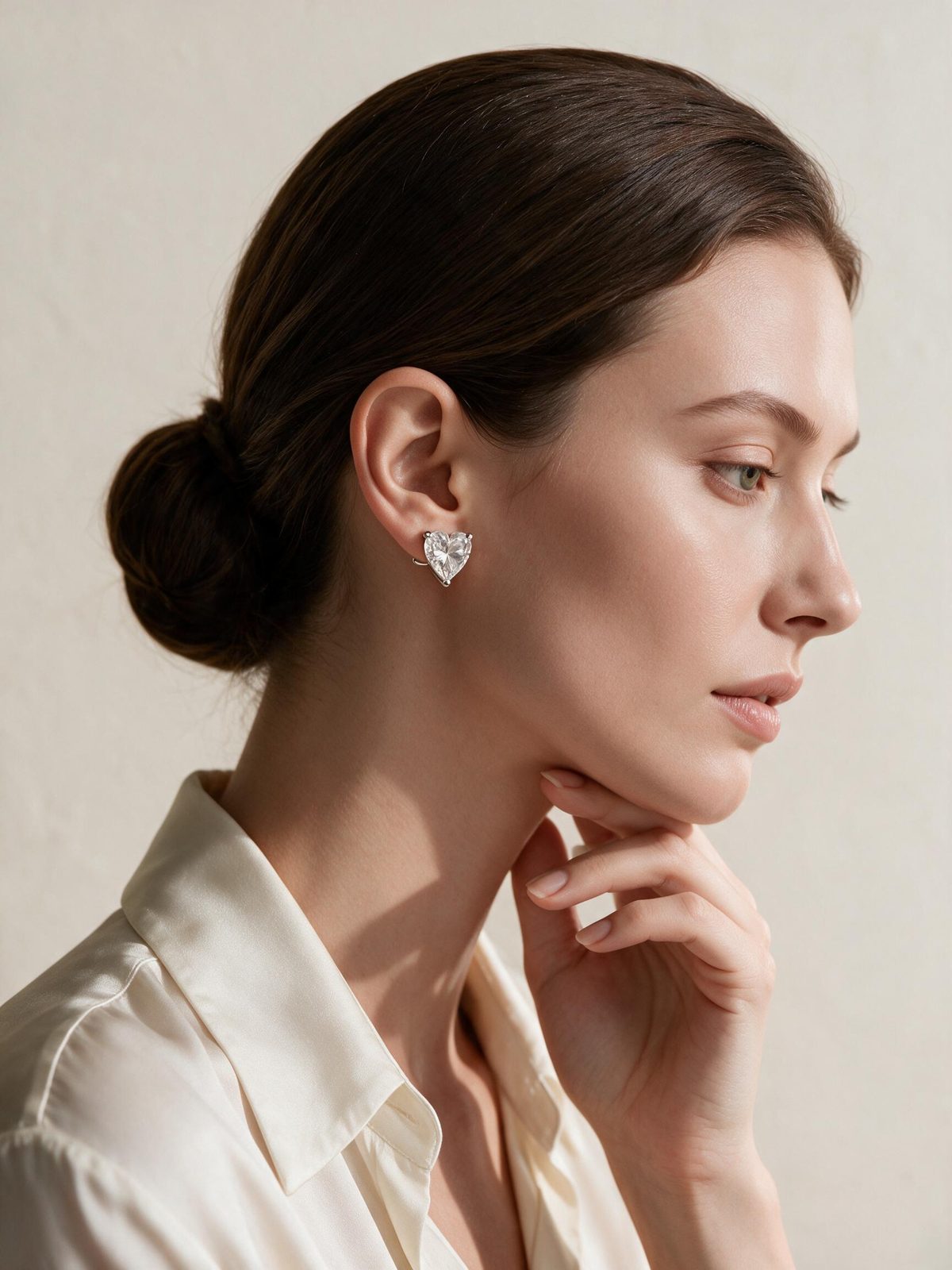 Heart Moissanite Studs 3