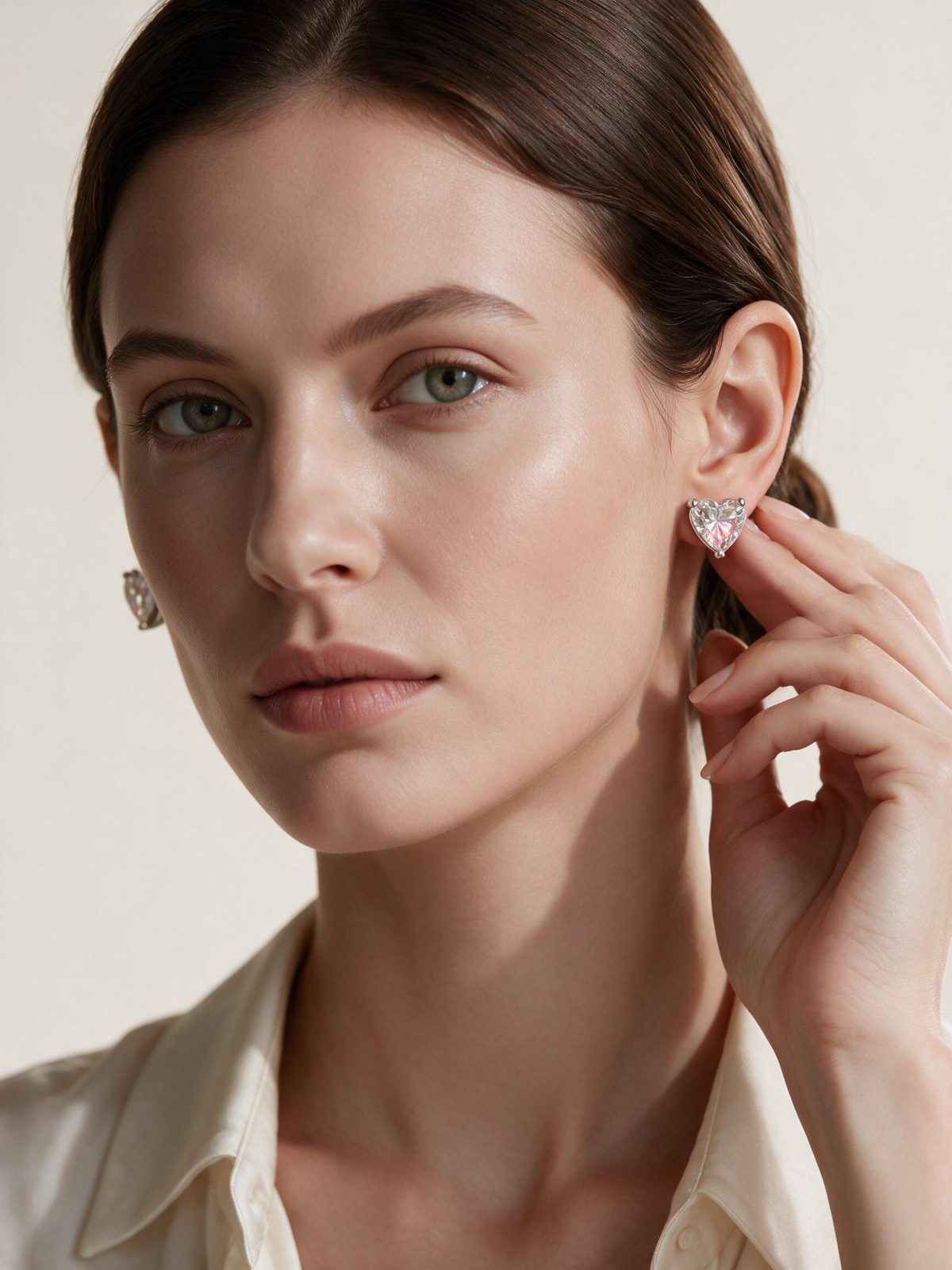 Heart Moissanite Studs 4