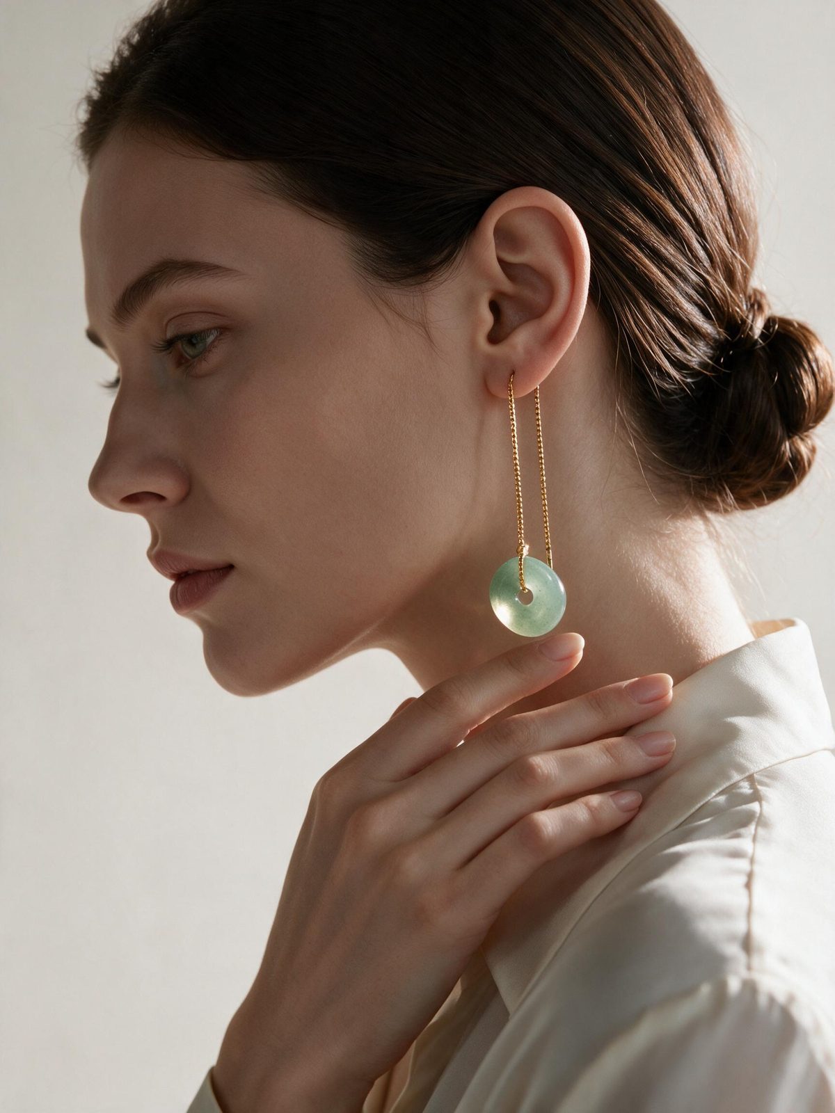 Jade Threader Earrings 5