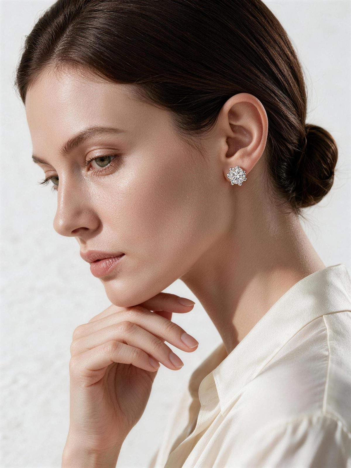 Princess Halo Moissanite Studs 3